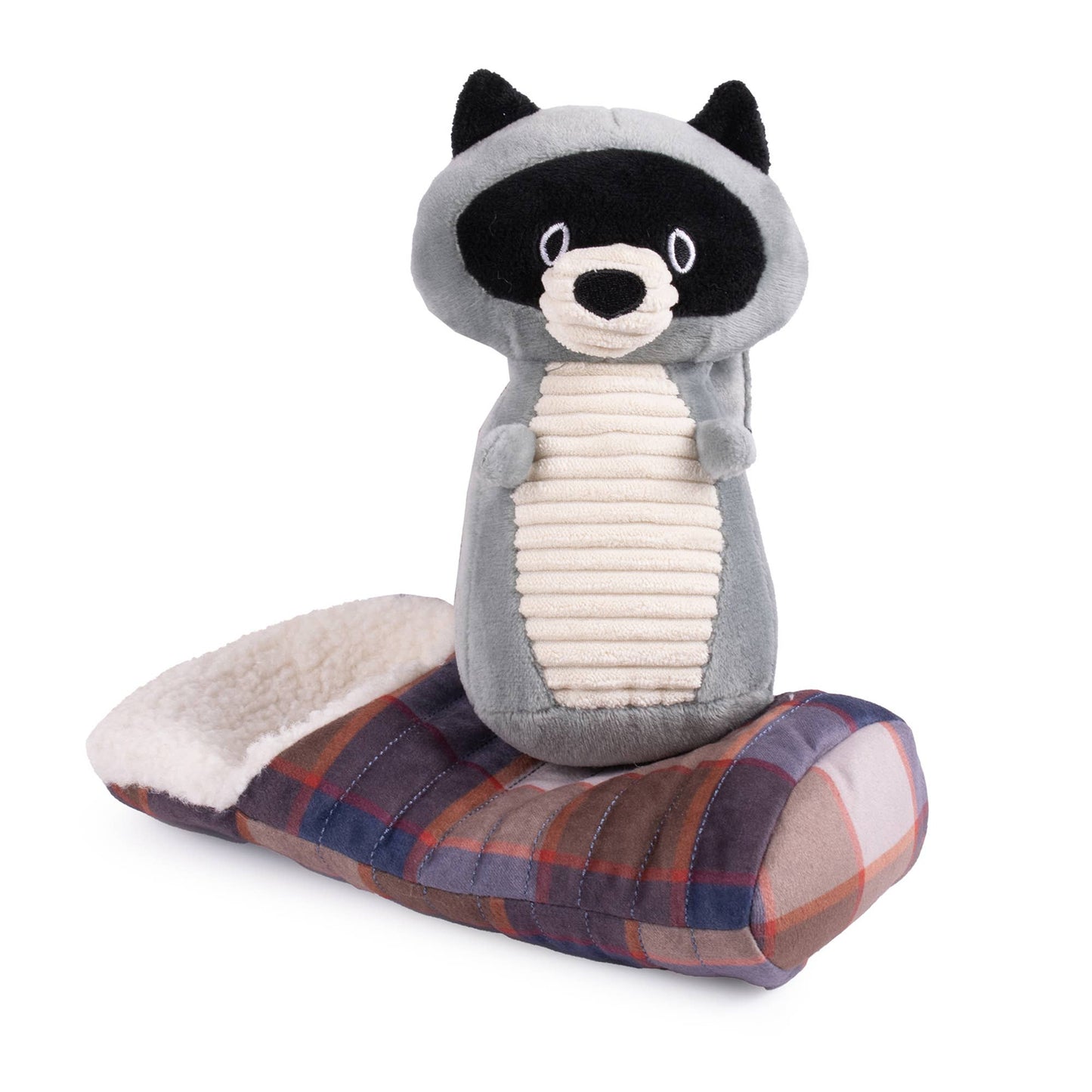 Raccoon in Sleeping Bag Pendleton Dog Toy