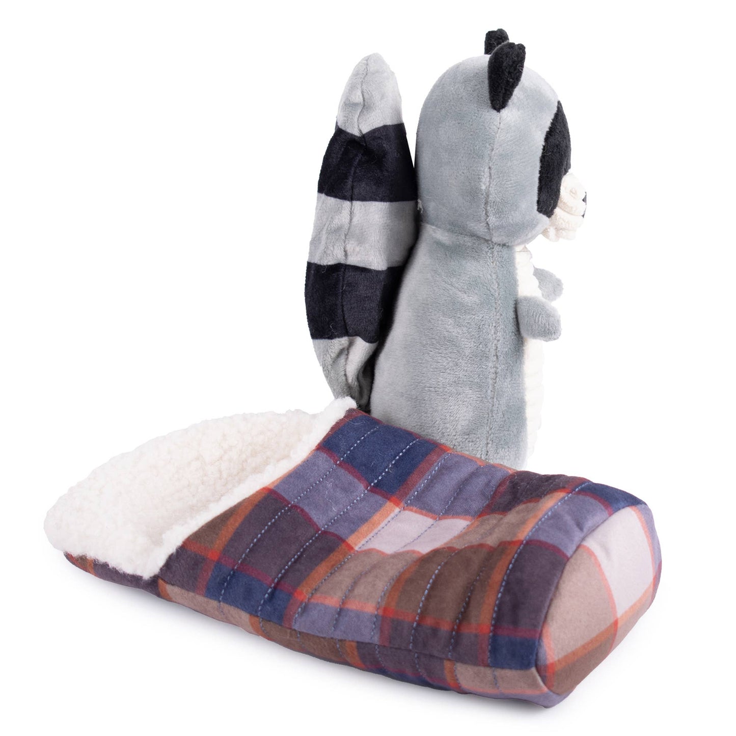 Raccoon in Sleeping Bag Pendleton Dog Toy