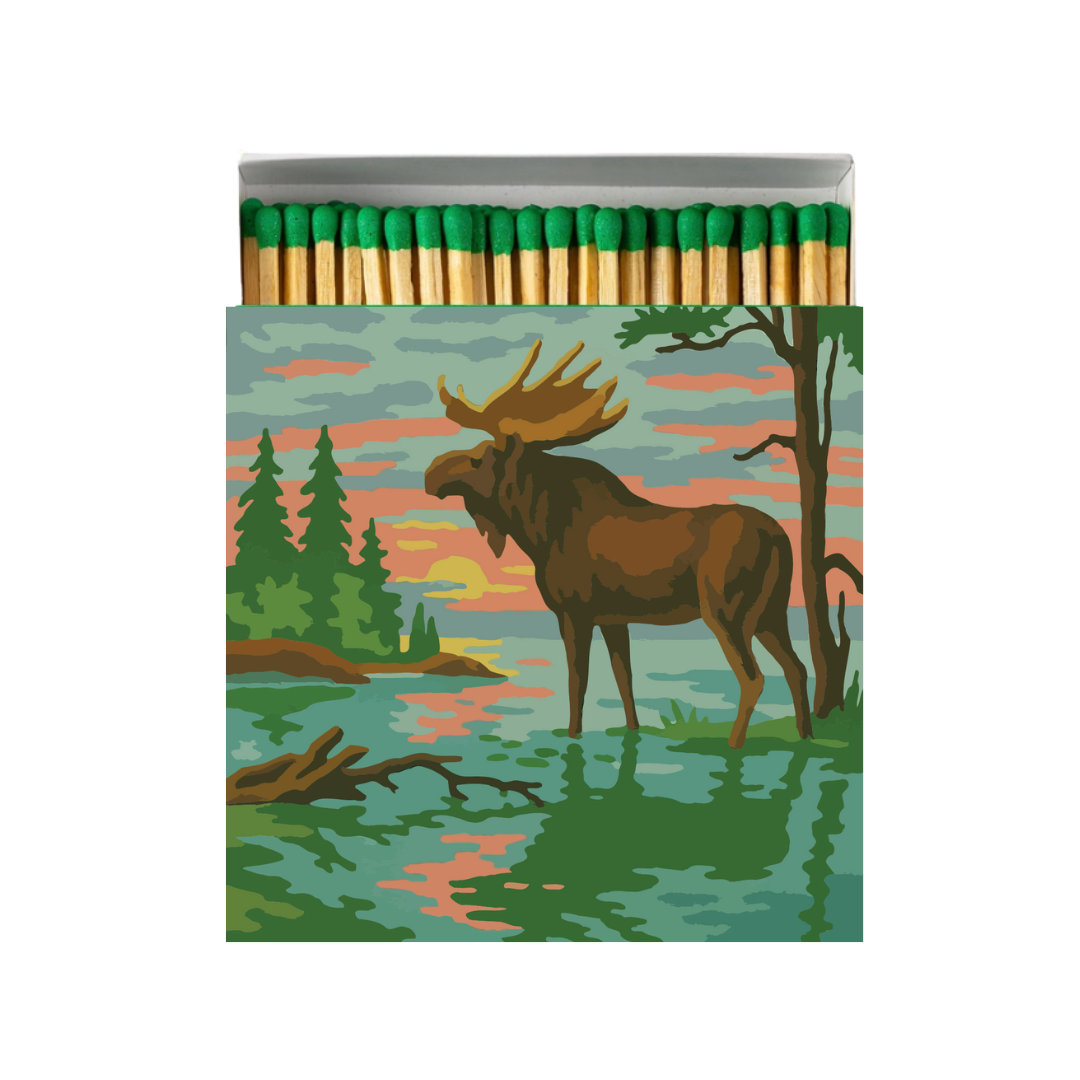 Waterfall & Moose Square Matchbox