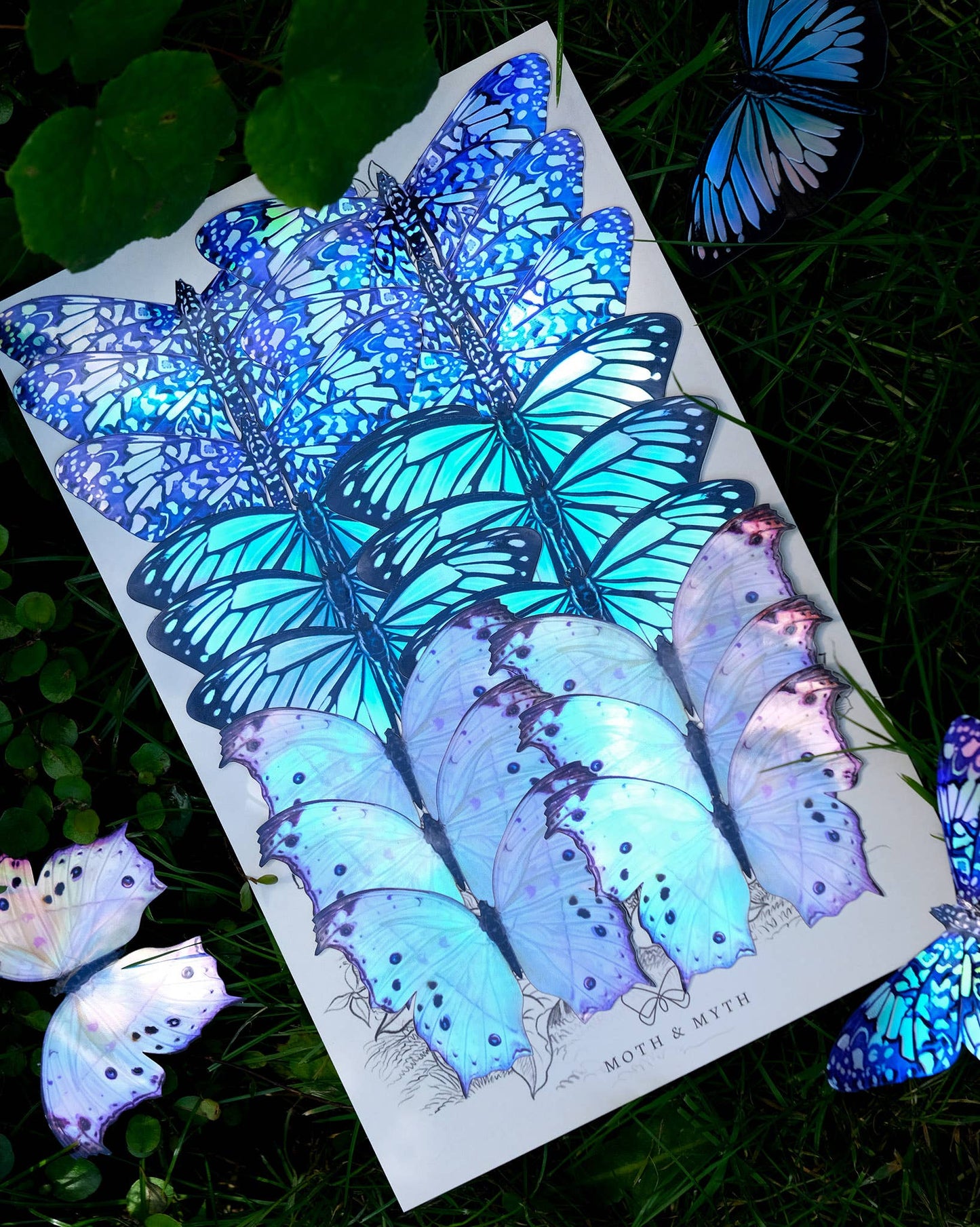 Holographic Butterfly Sticker Set 'Wanderer'