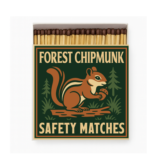 Forest Chipmunk Square Matchbox