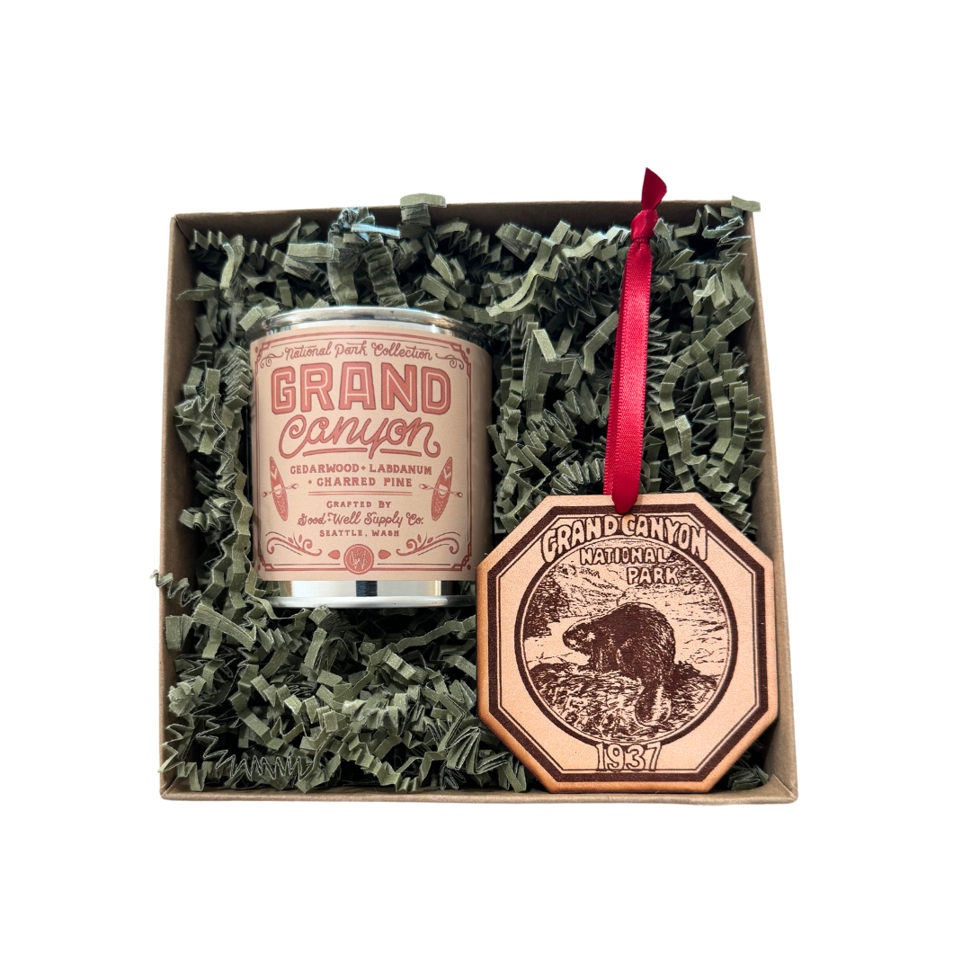 National Park Vintage Ornament & Candle Set