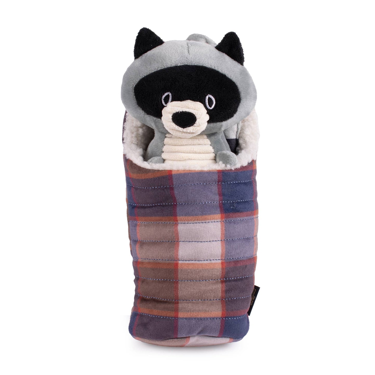Raccoon in Sleeping Bag Pendleton Dog Toy