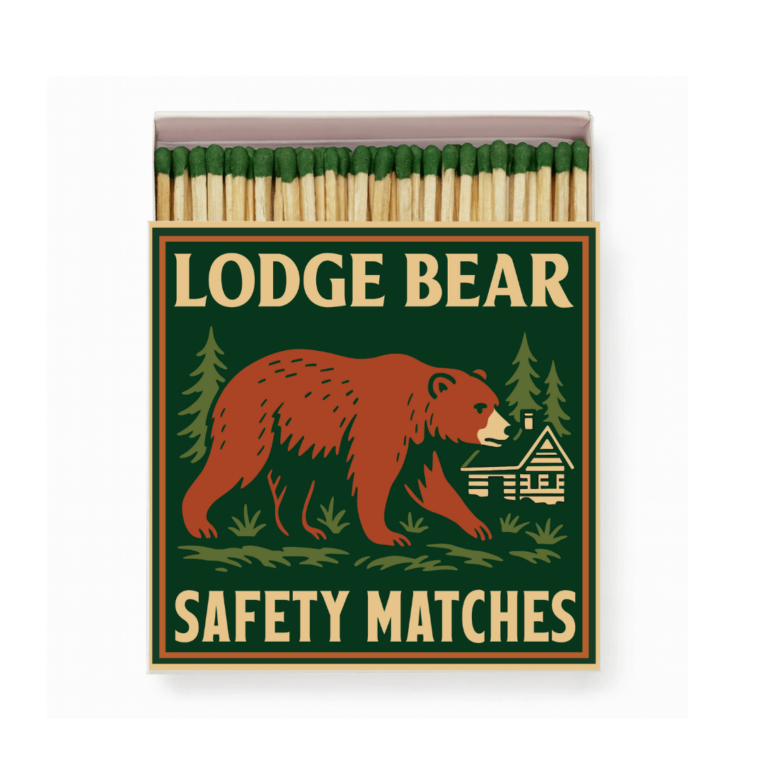 Lodge Bear Square Matchbox