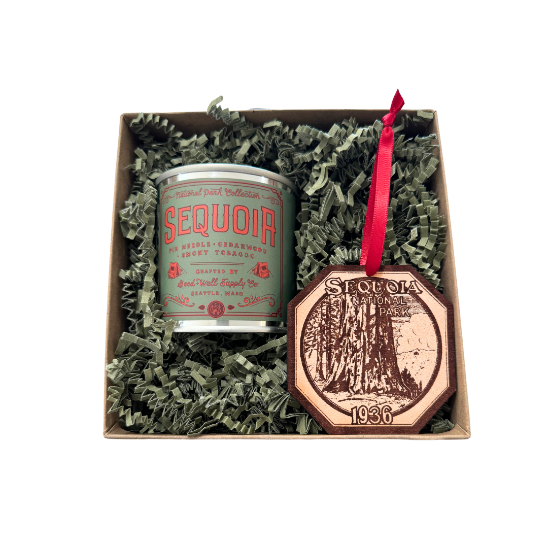 National Park Vintage Ornament & Candle Set