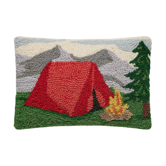 Camping In The Mountains Hook Pillow