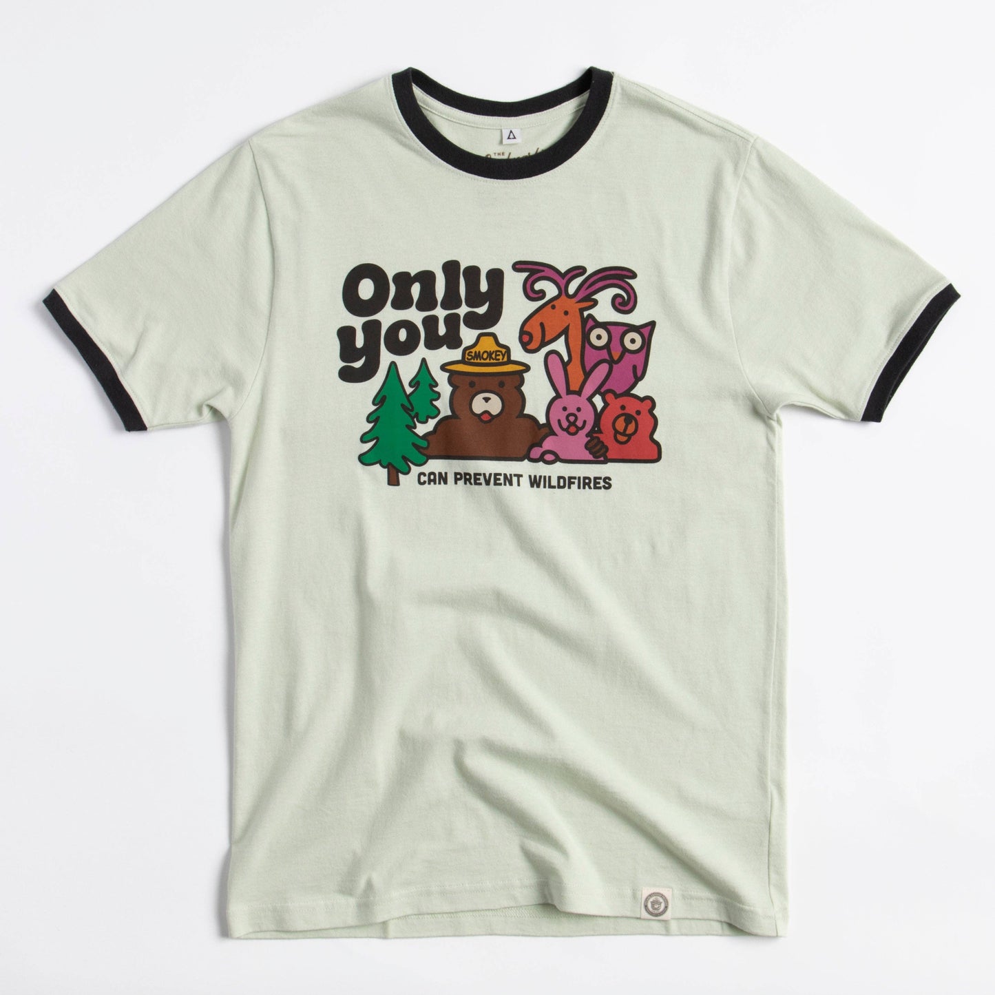 Only You Vintage Unisex Short Sleeve Ringer Tee: Pistachio/Vintage Black
