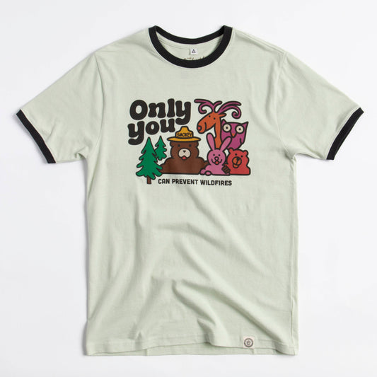 Only You Vintage Unisex Short Sleeve Ringer Tee: Pistachio/Vintage Black