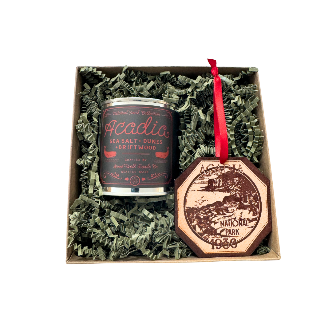 National Park Vintage Ornament & Candle Set