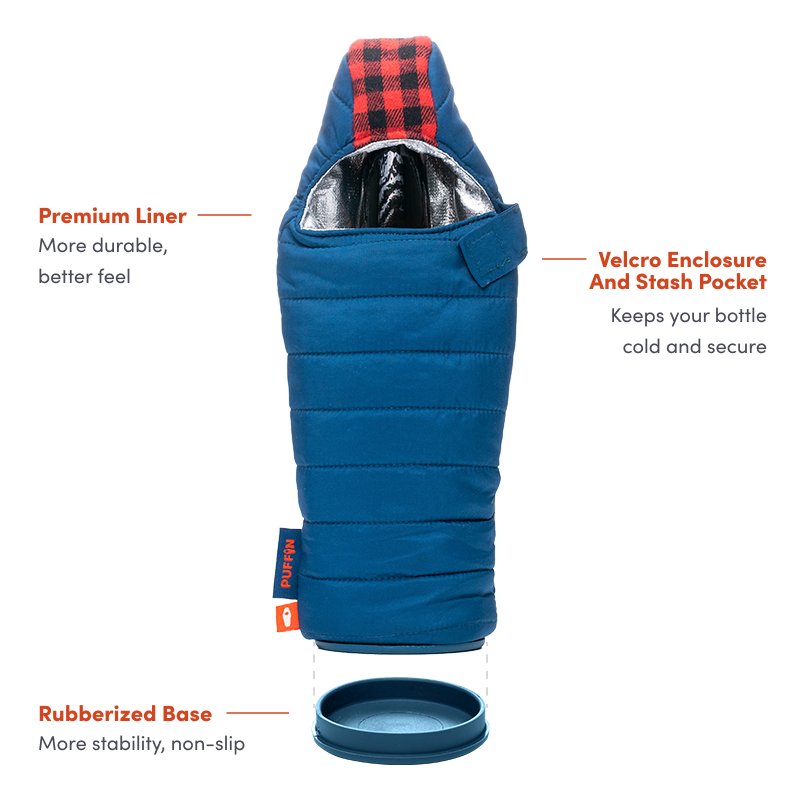 Sleeping Bag Drink Koozie  - Blue