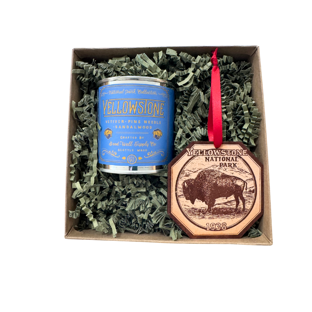 National Park Vintage Ornament & Candle Set