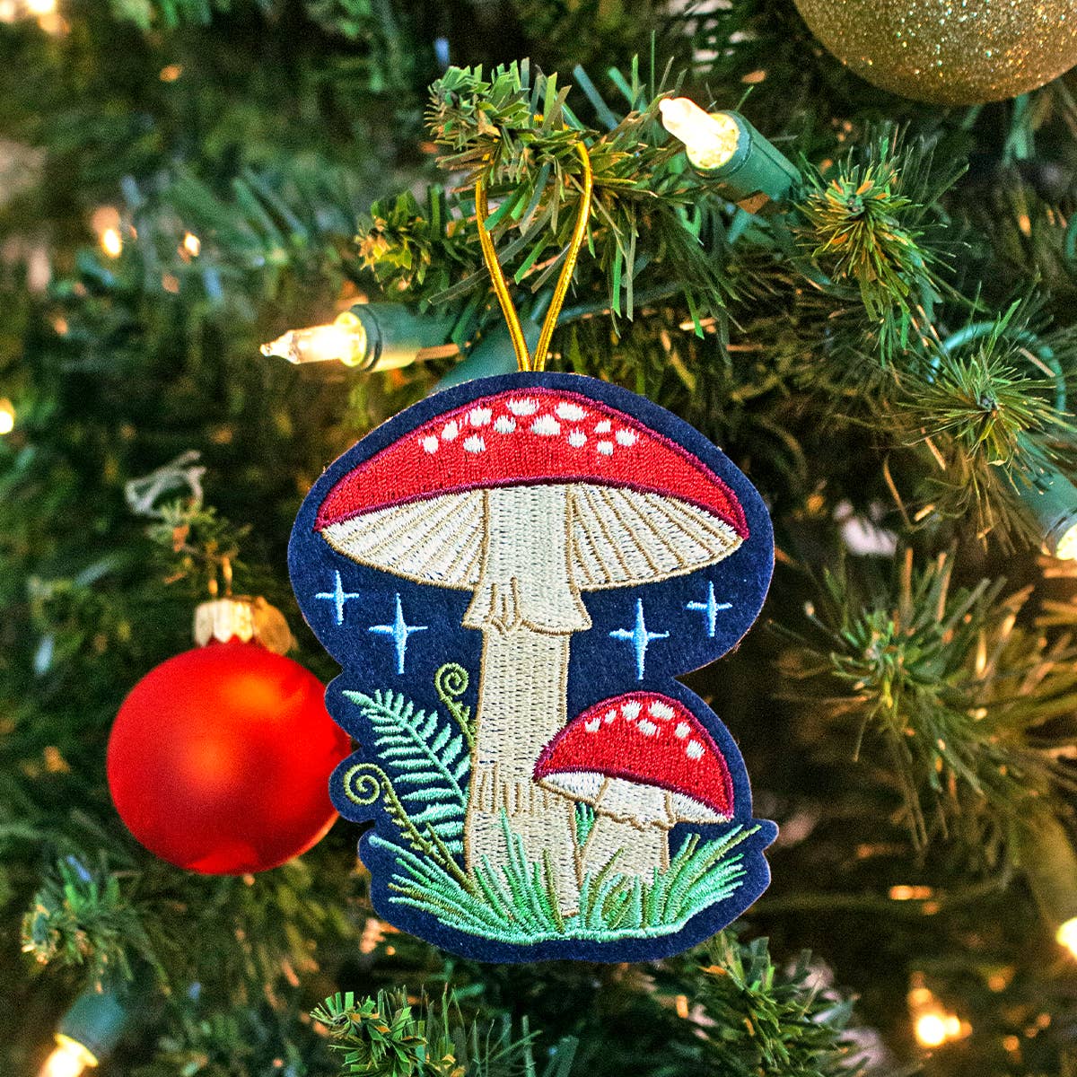 Mushroom Fern Ornament
