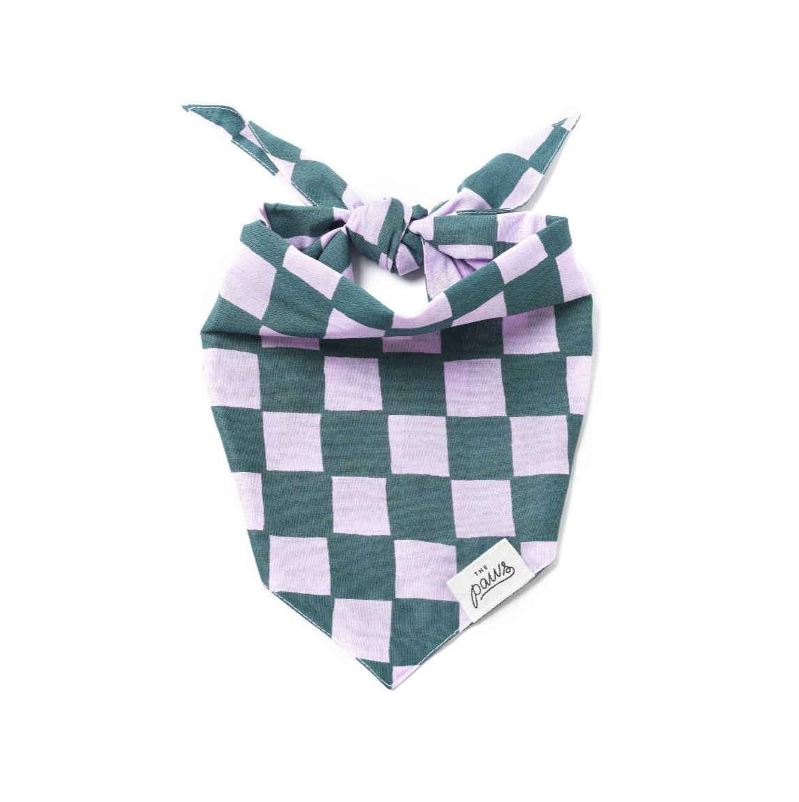 Purple & Green Check Dog Bandana
