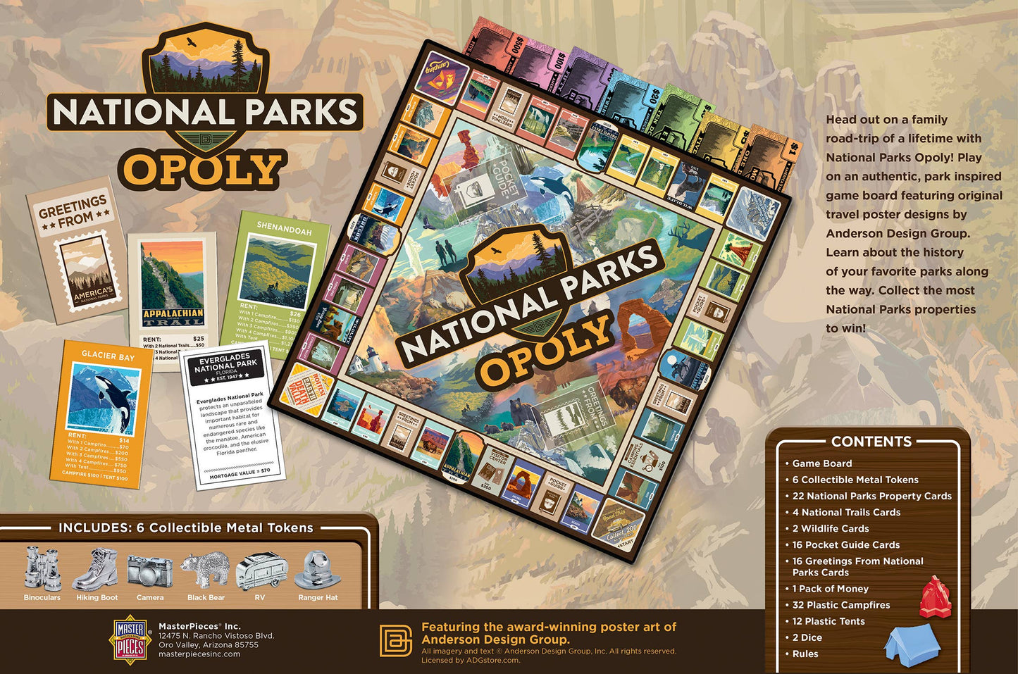 National Parks Opoly Board Game