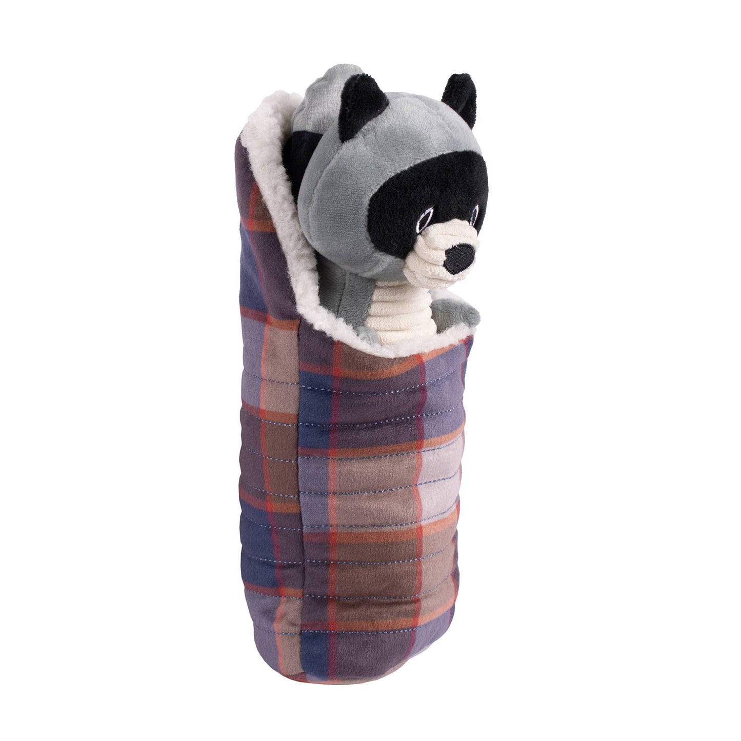 Raccoon in Sleeping Bag Pendleton Dog Toy