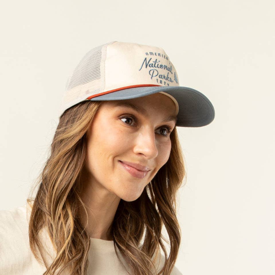 National Parks Trucker Hat - Cream/Blue