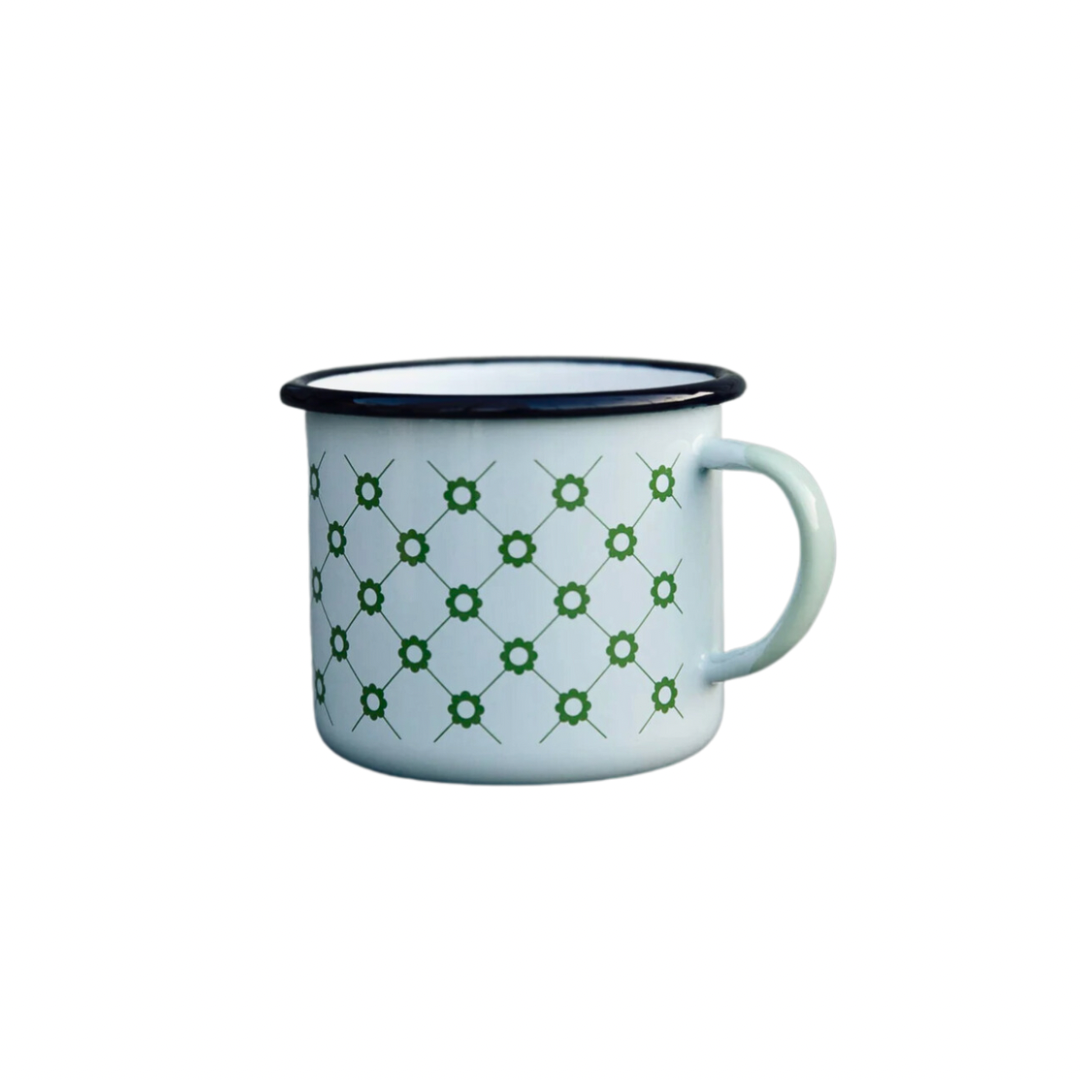 Floral Basket Camp Mug - Aqua