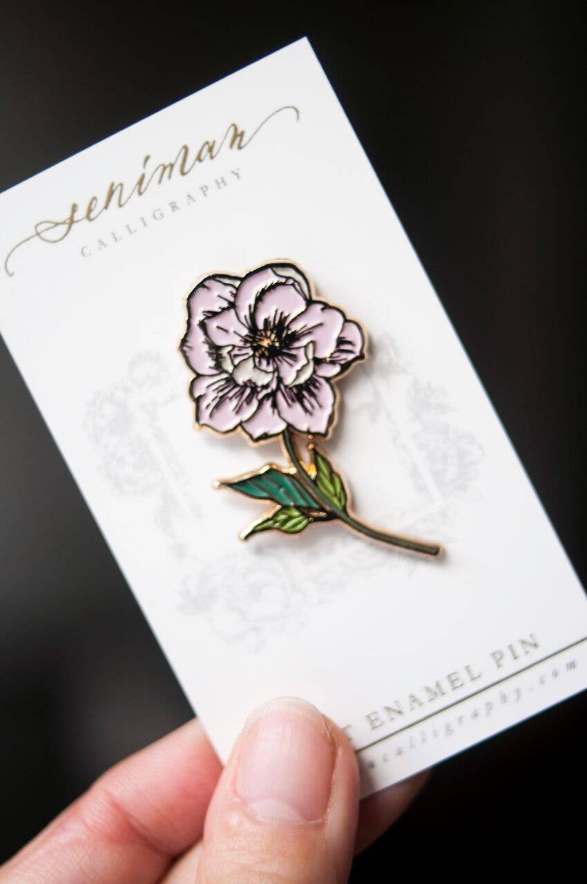 Peony Enamel Pin