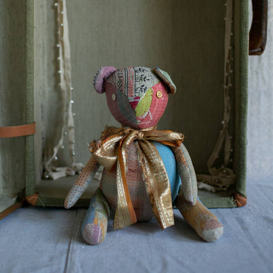 Kantha Teddy Bear - Soft Cotton Art Doll