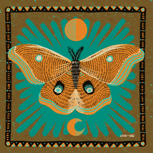 8" x 8" Luna Moth Print