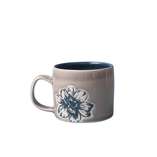 Essential Flower Mug - Purple & Navy