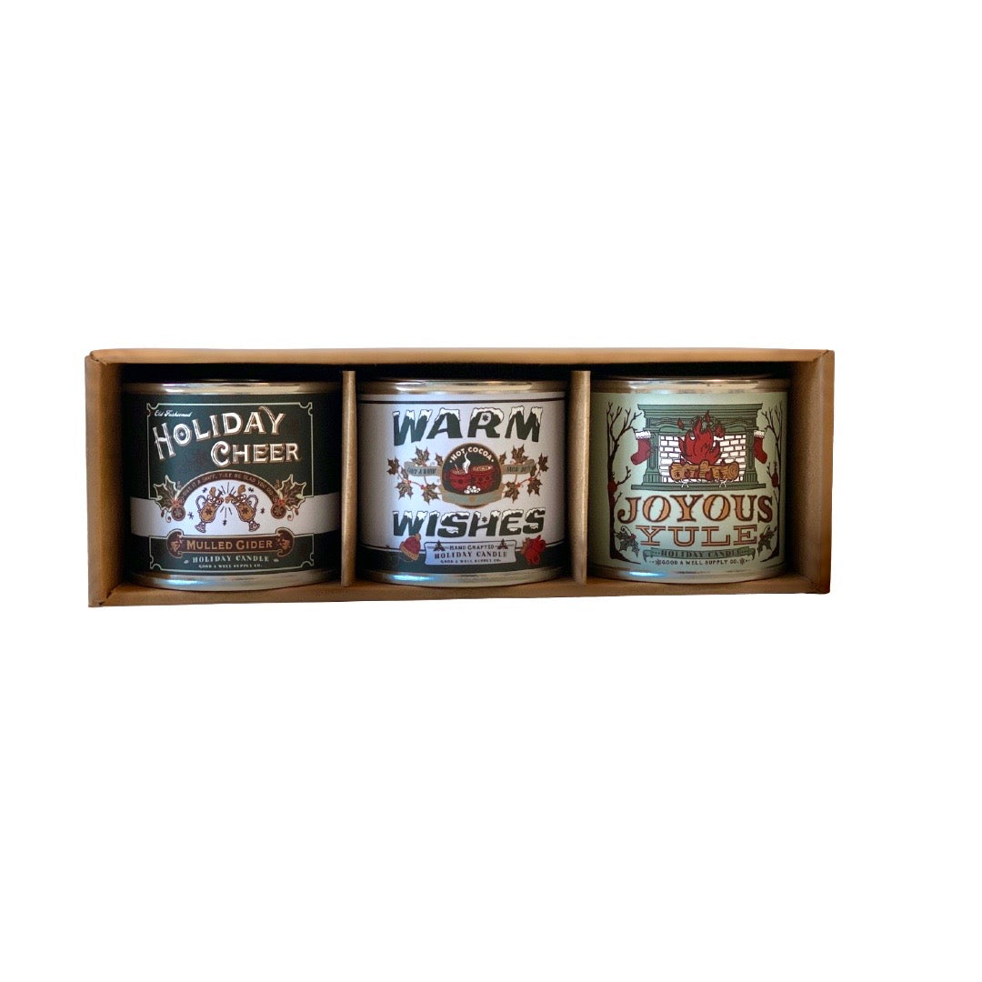 Seasons Greetings Holiday Mini Candle Gift Set