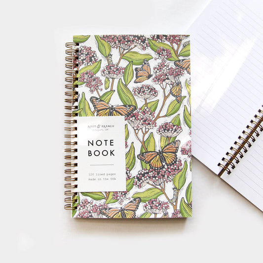 Monarch & Milkweed Spiral Bound Notebook