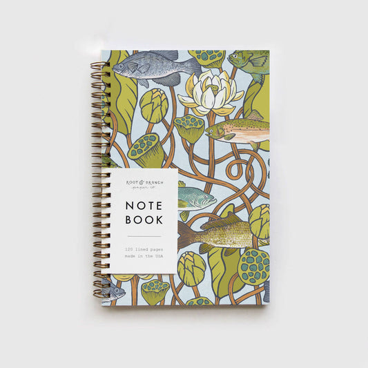 Lotus Pond Spiral Bound Notebook