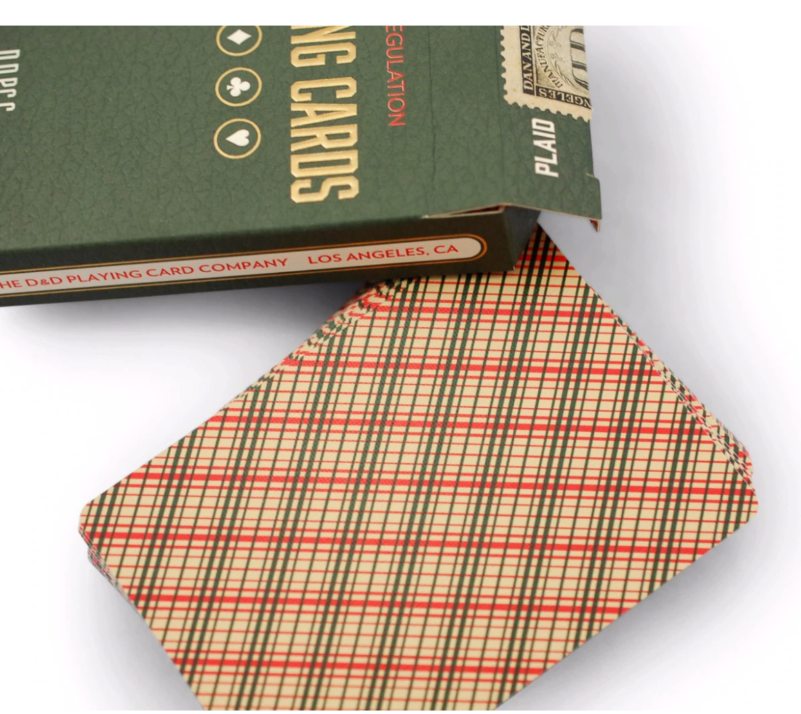 Vintage Plaid Playing Cards - Arizona Red