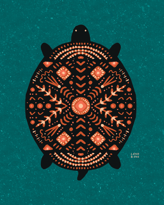 8" x 10" Folksy Turtle Print
