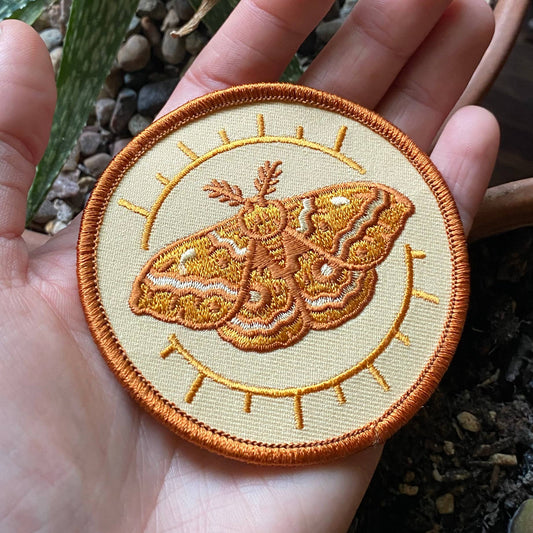 IO Moth Embroidered Patch, Iron on Patch