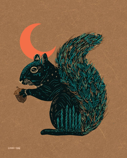 8" x 10" Winter Squirrel Print