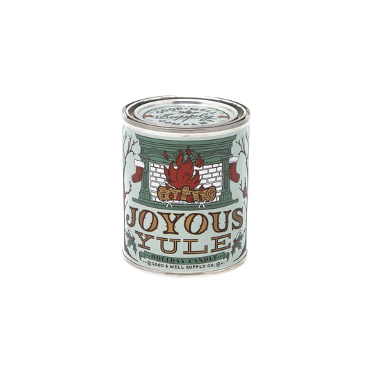 Joyous Yule Crackling Fireplace Holiday Candle